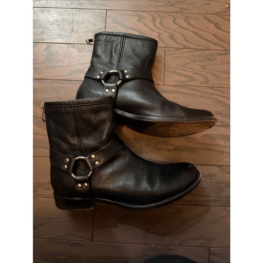 Frye Veronica Harness Leather Boots Women's  bllack sz 8,5